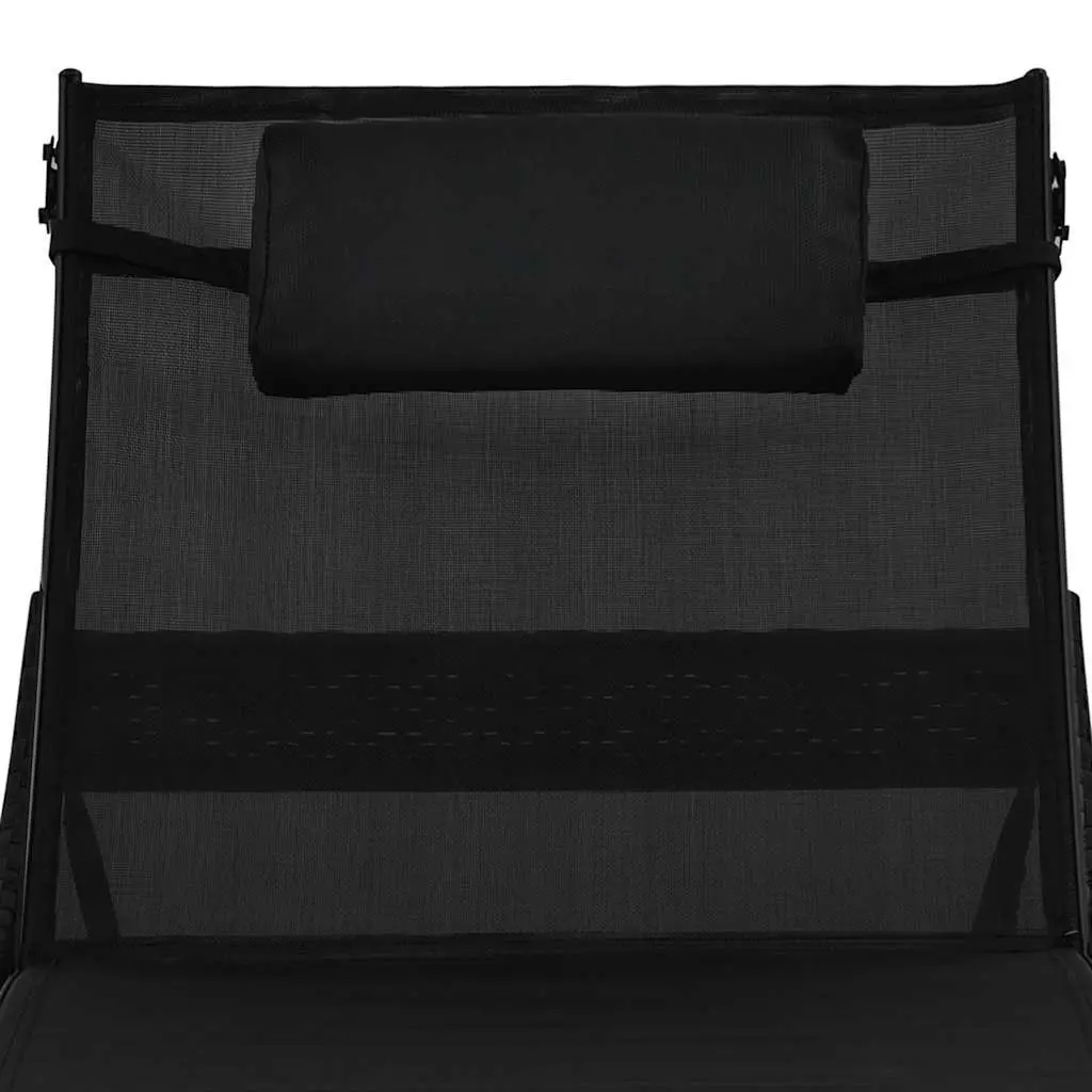 Sun Loungers Set 2 pcs with Side Table Outdoor Garden Patio Relaxing Lounge Beds