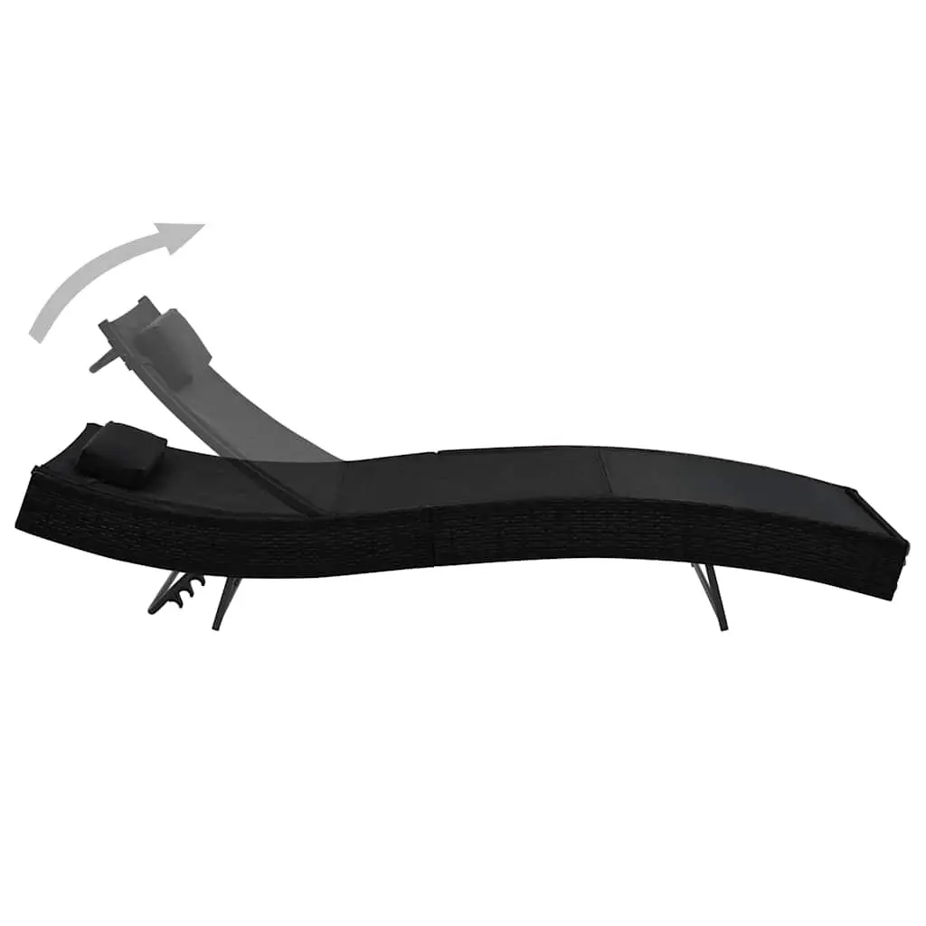 Sun Loungers Set 2 pcs with Side Table Outdoor Garden Patio Relaxing Lounge Beds