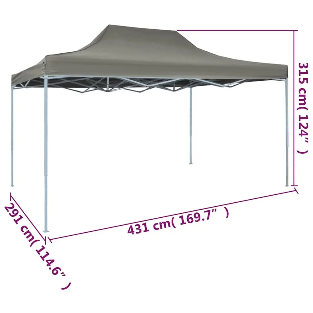 Pop-Up Canopy Tent Outdoor 3x4.5m Anthracite Foldable Gazebo for Parties and Events