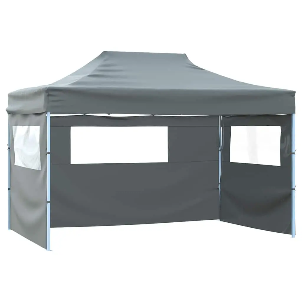 Pop-Up Tent Outdoor Canopy 3x4.5m with 4 Side Walls Anthracite