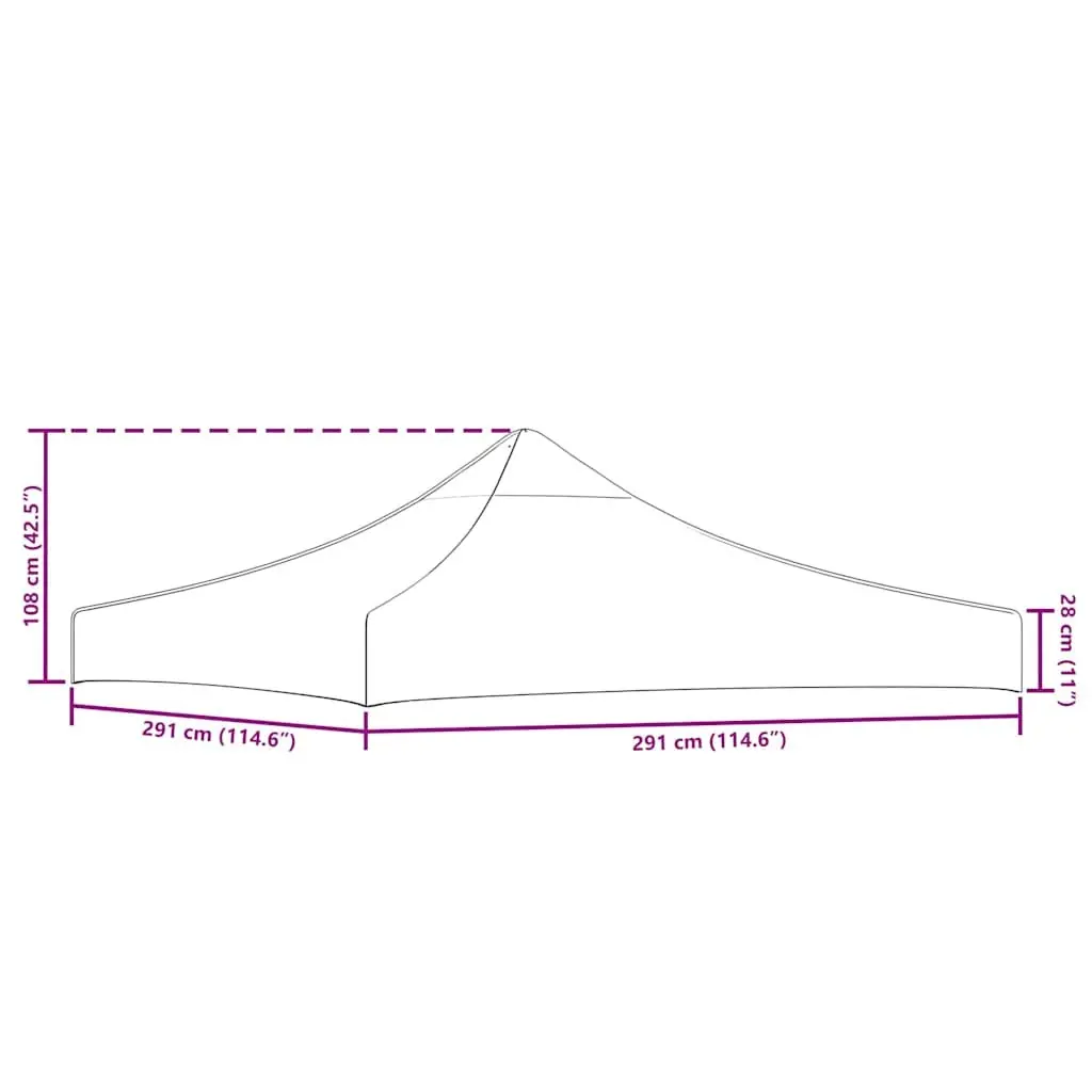 Party Tent Roof Replacement Canopy Top 3x3 m Cream