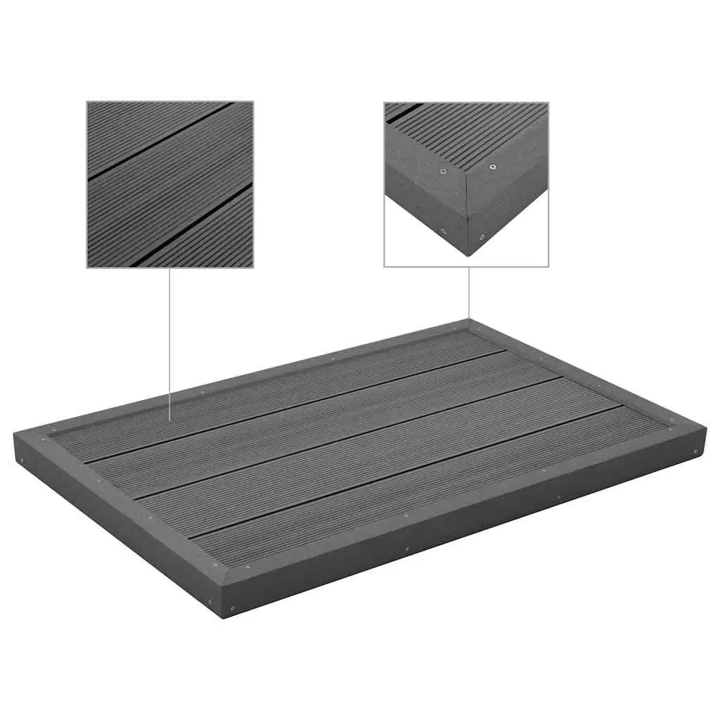 WPC Floor Element Outdoor Non-slip Grey Base for Pool Ladder and Solar Shower