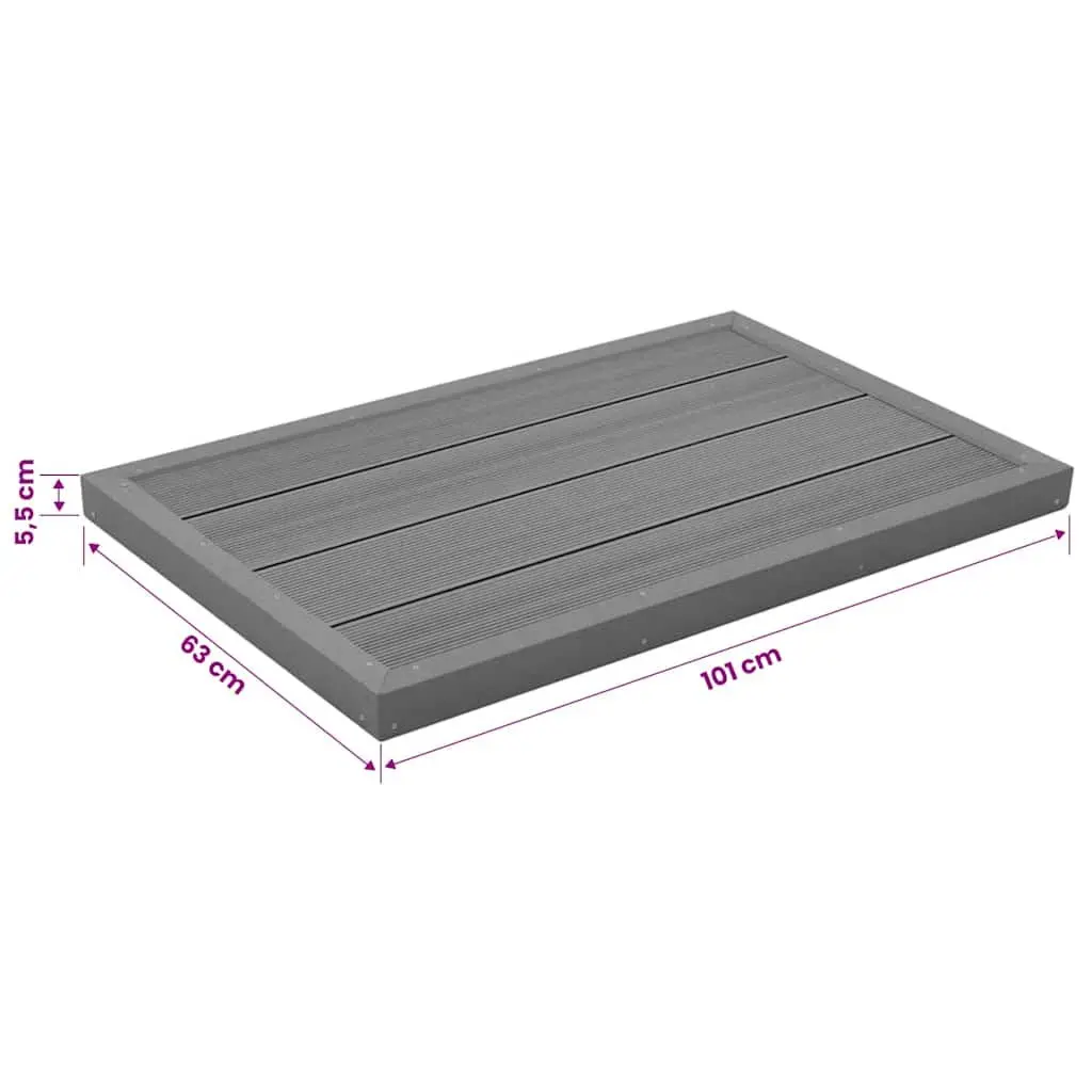 WPC Floor Element Outdoor Non-slip Grey Base for Pool Ladder and Solar Shower