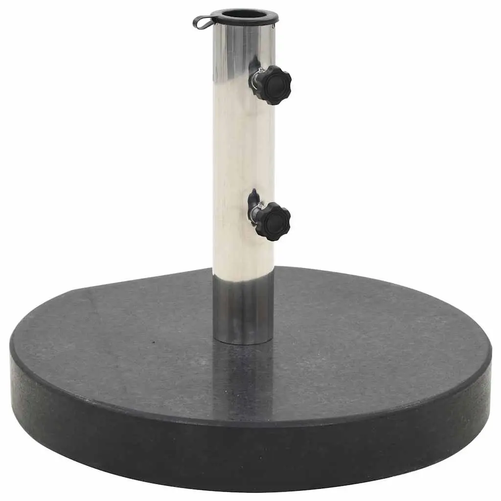 Granite Parasol Base Umbrella Stand Weight Plate Black 28.5kg Outdoor