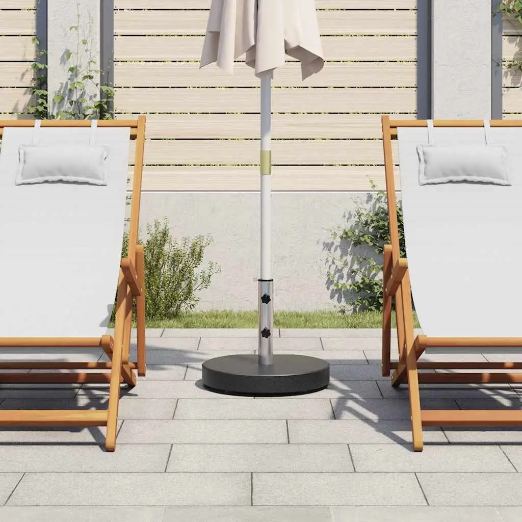 Granite Parasol Base Umbrella Stand Weight Plate Black 28.5kg Outdoor