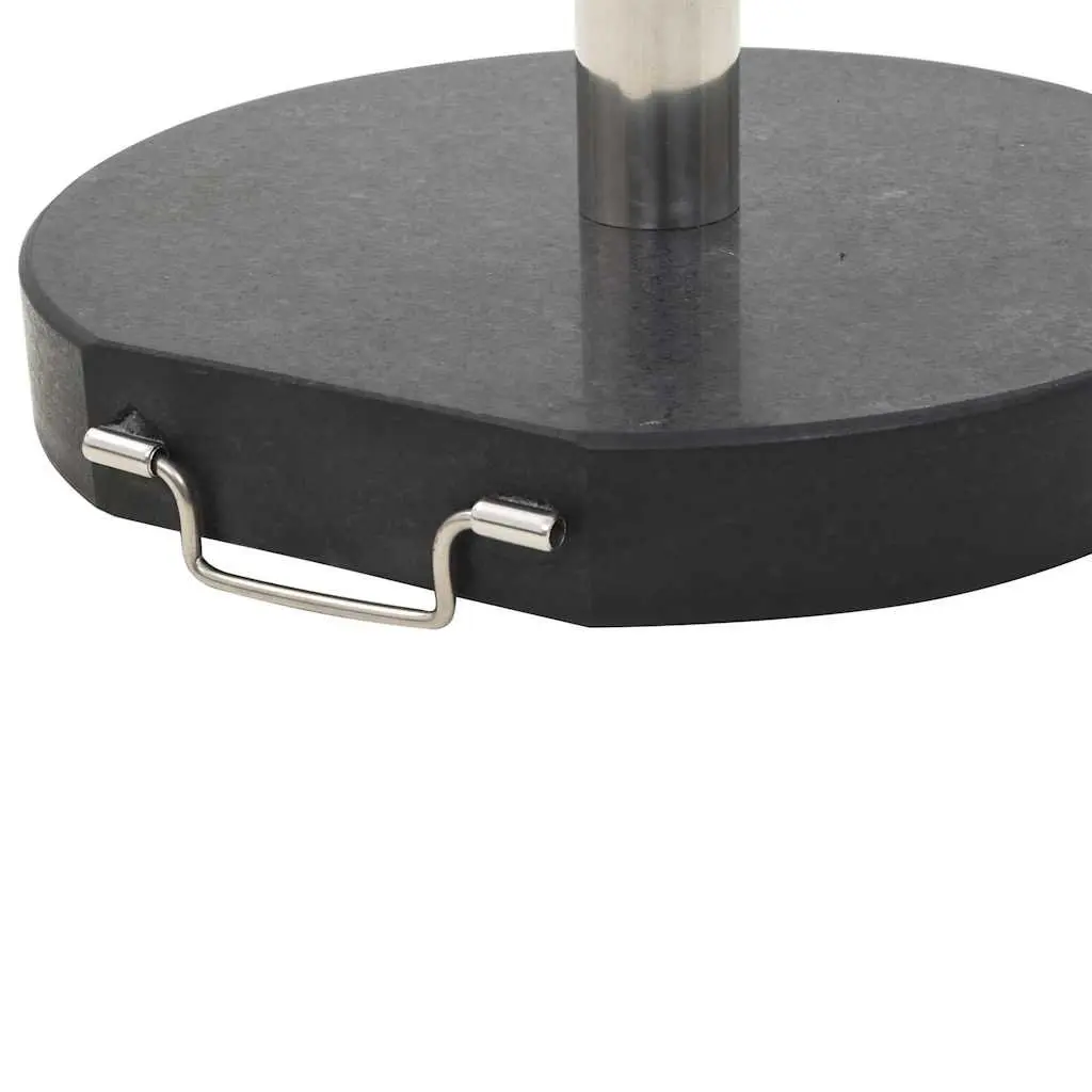 Granite Parasol Base Umbrella Stand Weight Plate Black 28.5kg Outdoor