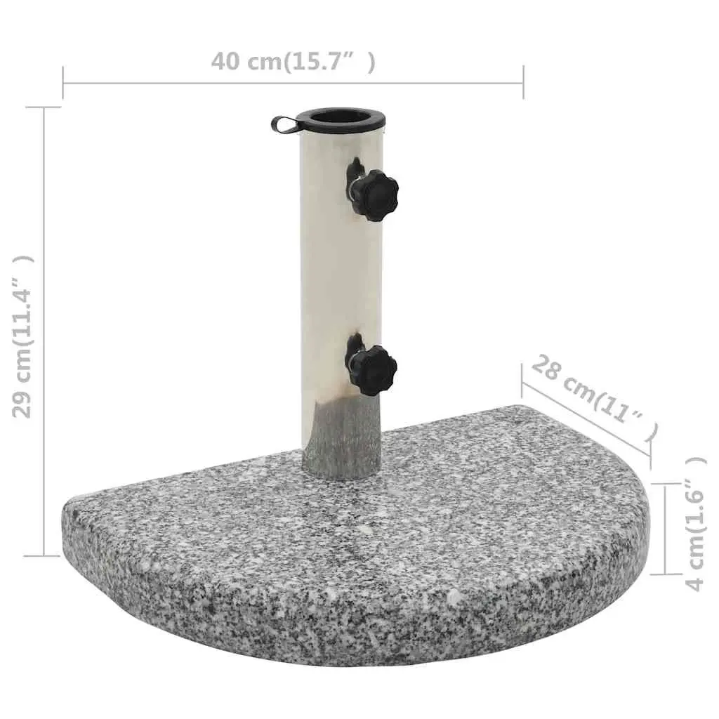 Granite Parasol Base Outdoor Umbrella Stand 10kg Curved Grey