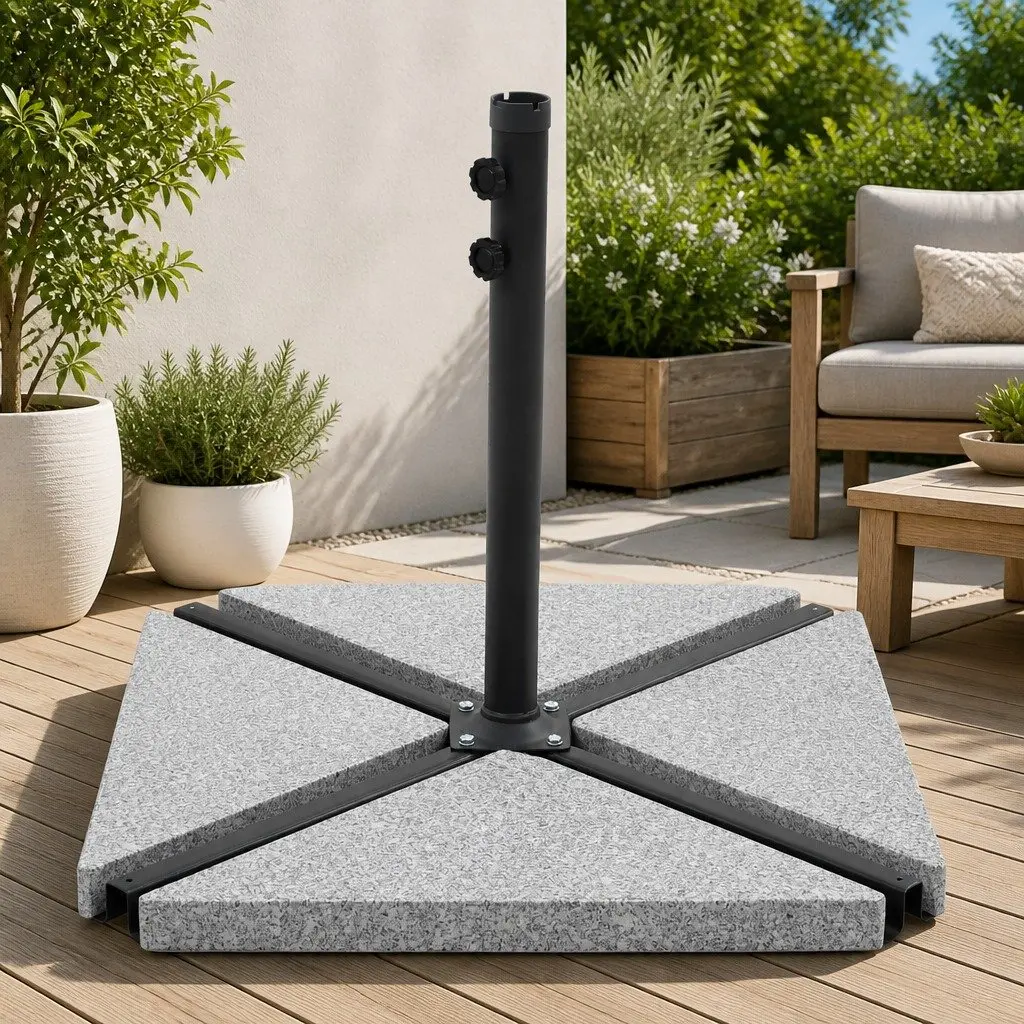 Granite Weight Plate Outdoor Parasol Stabilizer Triangular Grey