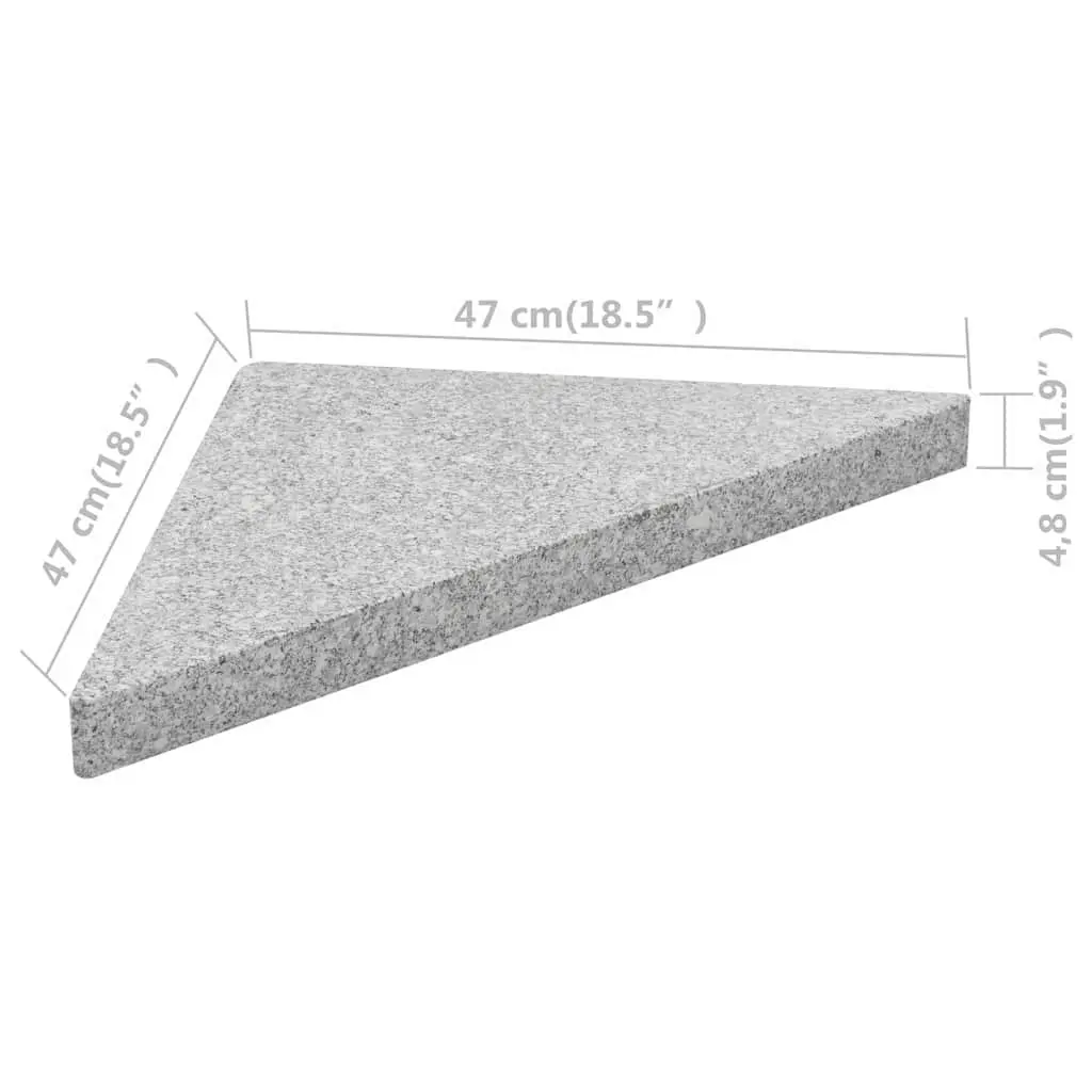 Granite Weight Plate Outdoor Parasol Stabilizer Triangular Grey