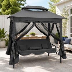 Value-Focused Outdoor Swing Bench with Comfort Pillows