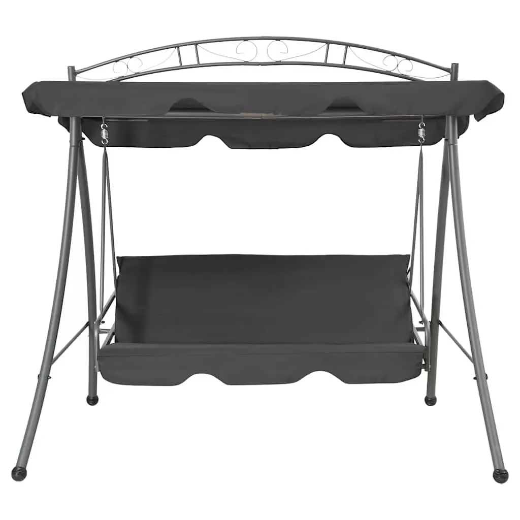 Outdoor Swing Bench Canopy Convertible 198x120x205cm Anthracite Steel