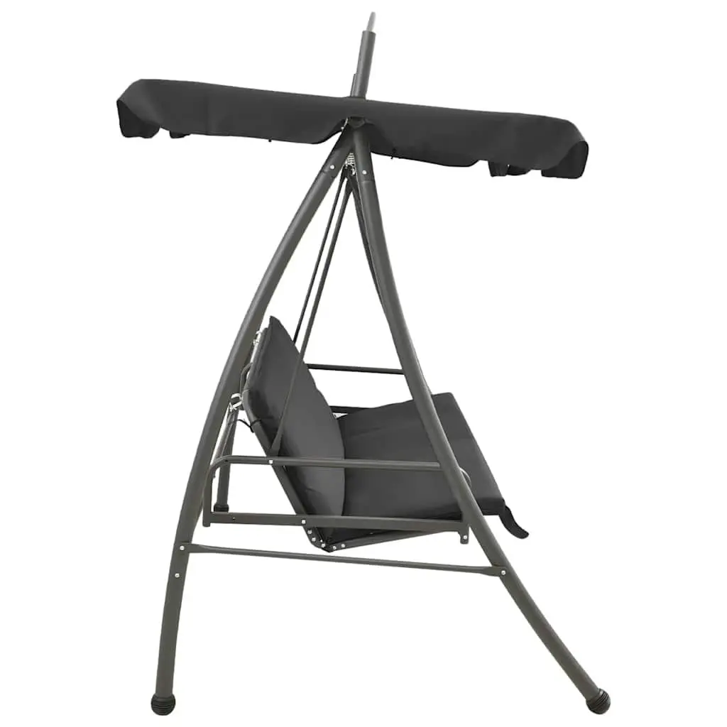 Outdoor Swing Bench Canopy Convertible 198x120x205cm Anthracite Steel