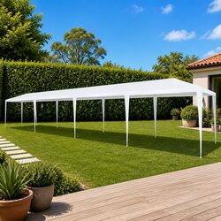 Party Tent 3x12m Outdoor Canopy Gazebo White PE Garden Shelter Structure