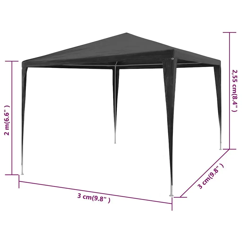 Party Tent Outdoor Canopy 3x3m Anthracite UV Water Resistant