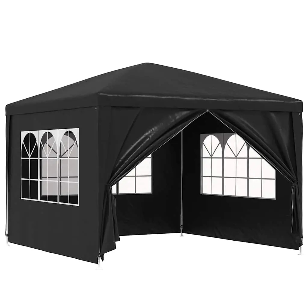 Party Tent Outdoor Gazebo 3x3m Anthracite Garden Canopy with Side Panels Door