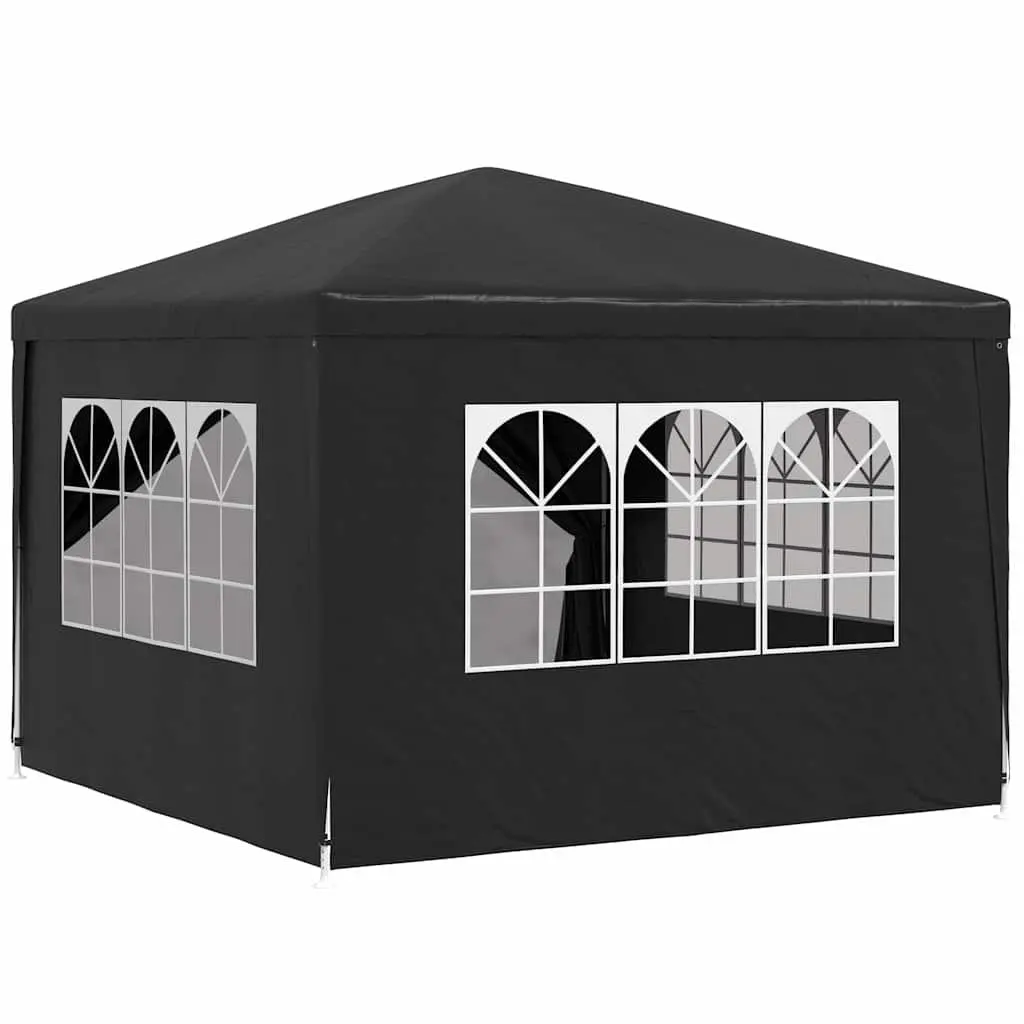 Party Tent Outdoor Gazebo 3x3m Anthracite Garden Canopy with Side Panels Door