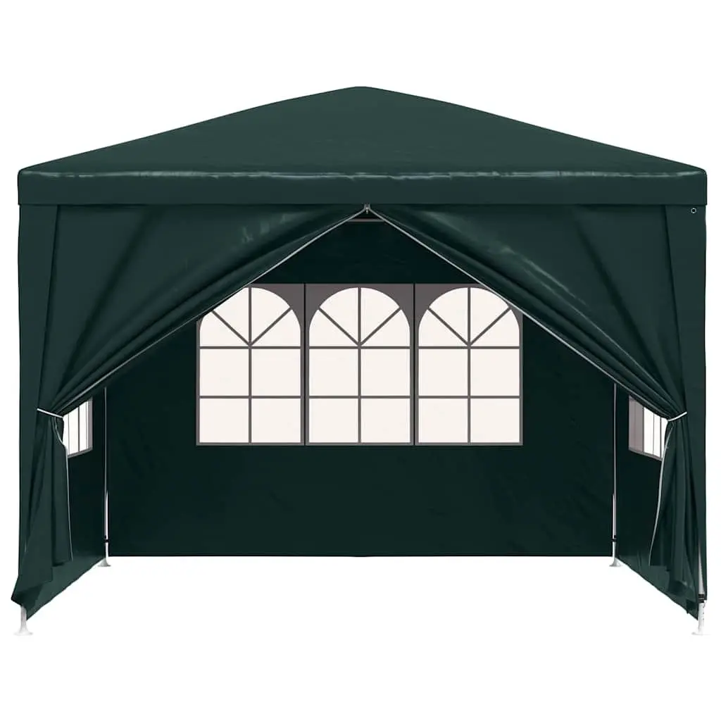 Party Tent Outdoor Canopy 3x3m Green with Panels Door Windows