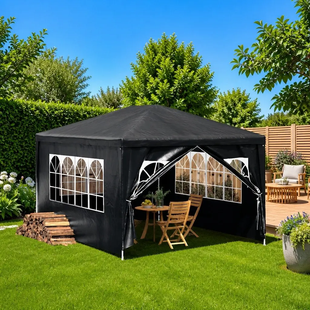 Party Tent Outdoor Canopy 3x4 m Anthracite Garden Gazebo with Side Panels