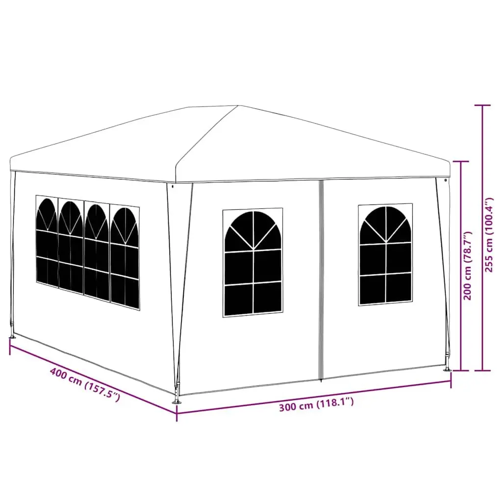 Party Tent Outdoor Canopy 3x4 m Anthracite Garden Gazebo with Side Panels