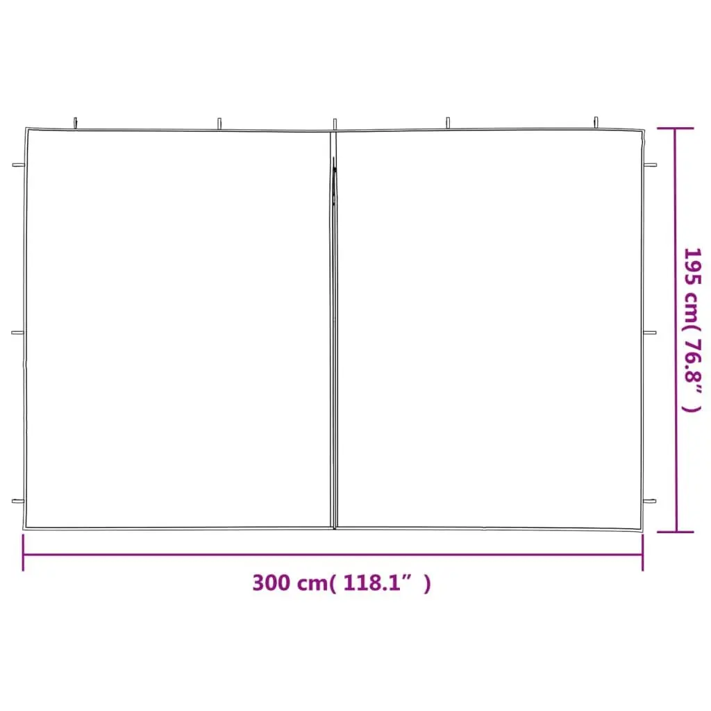 Outdoor Party Tent White Sidewall Panels 2 Piece Zippered PE Marquee Garden