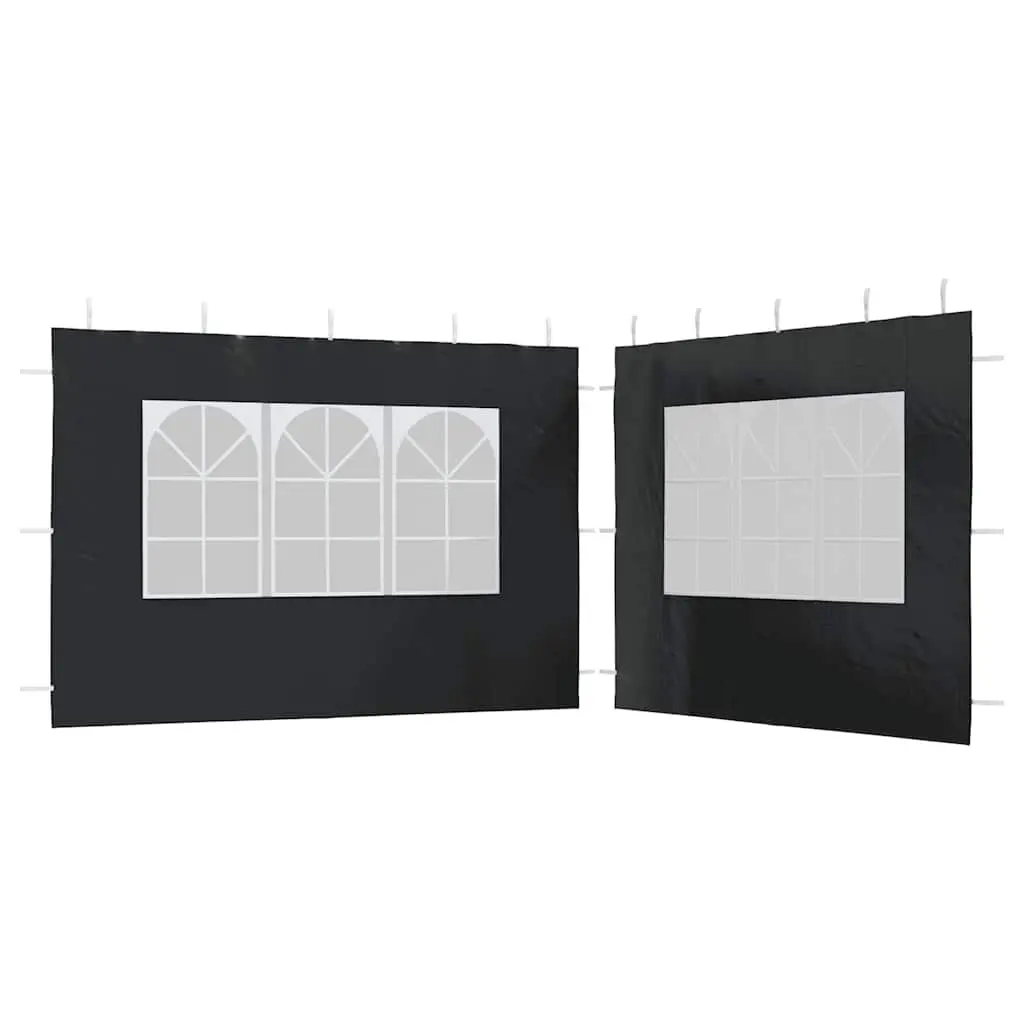 Marquee Tent Sidewall Weather-Resistant 300cm x 300cm Anthracite 2 Piece