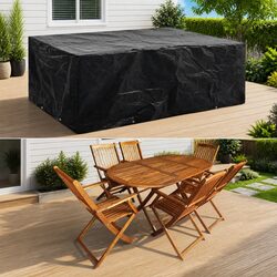 Value-Packed Black Outdoor Furniture Cover 242x162x100cm