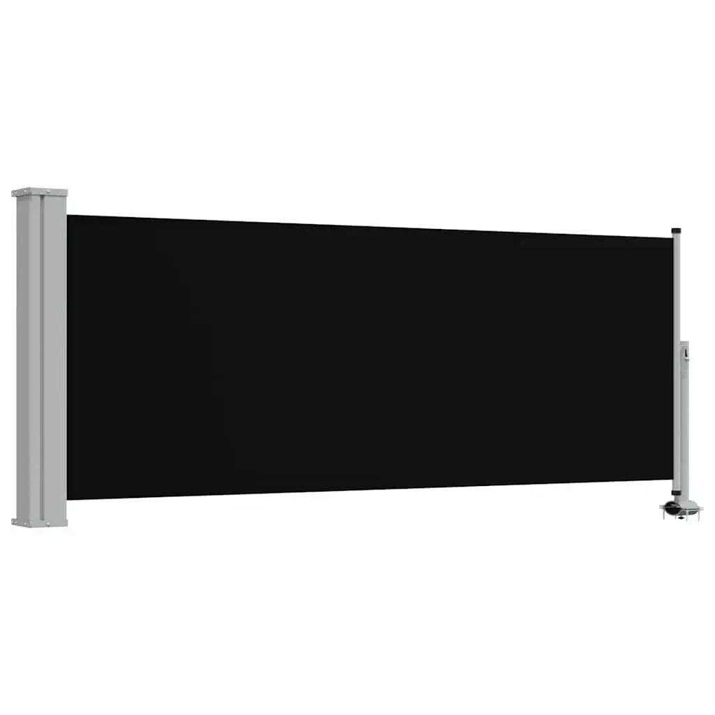 Retractable Side Awning Outdoor Privacy Screen 100 x 300 cm Black