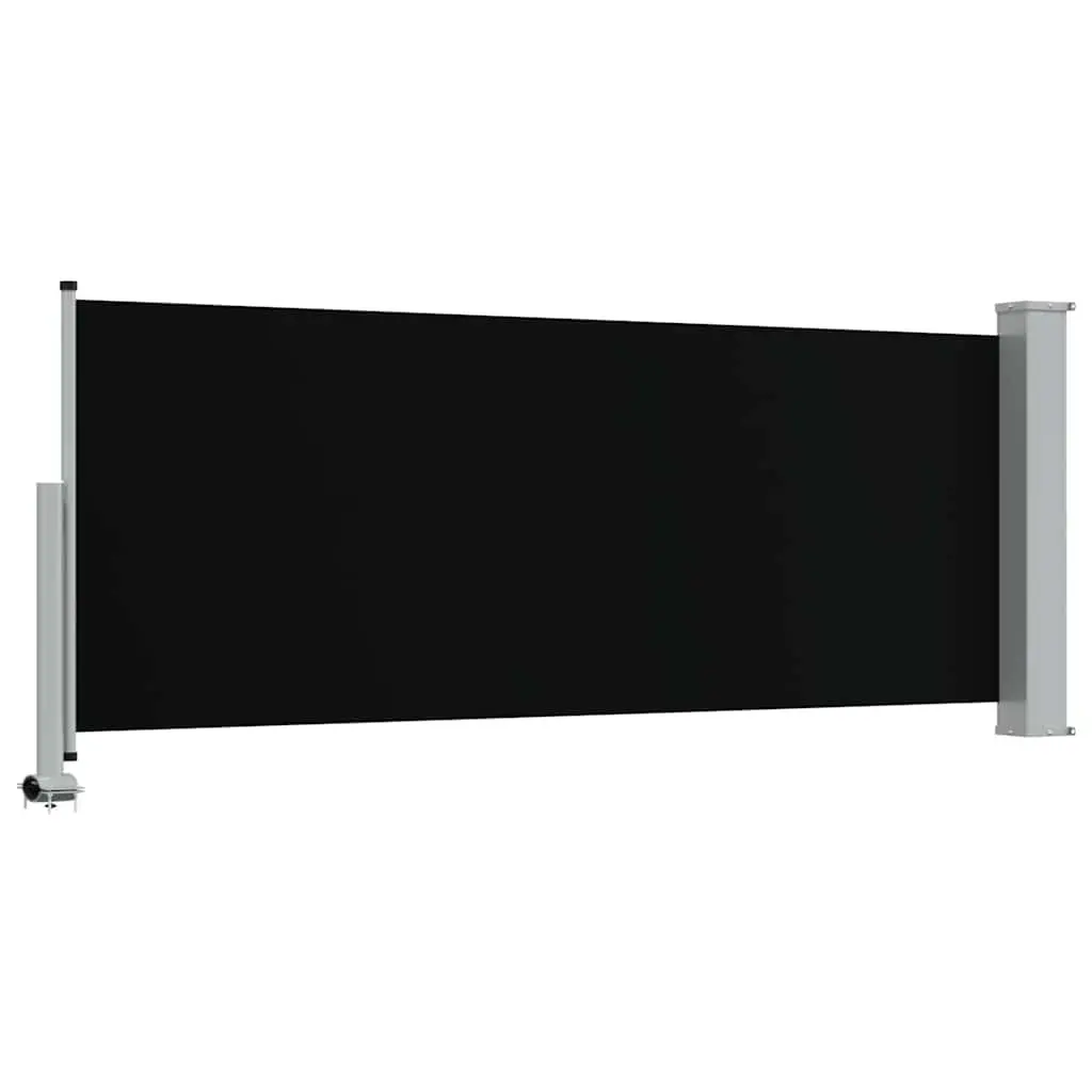 Retractable Side Awning Outdoor Privacy Screen 100 x 300 cm Black