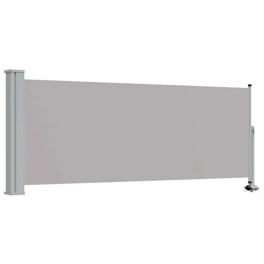 Outdoor Privacy Screen Grey Retractable Awning 300 cm x 100 cm Patio Balcony