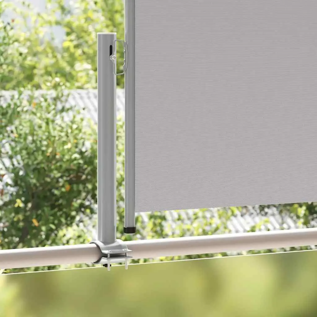 Outdoor Privacy Screen Grey Retractable Awning 300 cm x 100 cm Patio Balcony