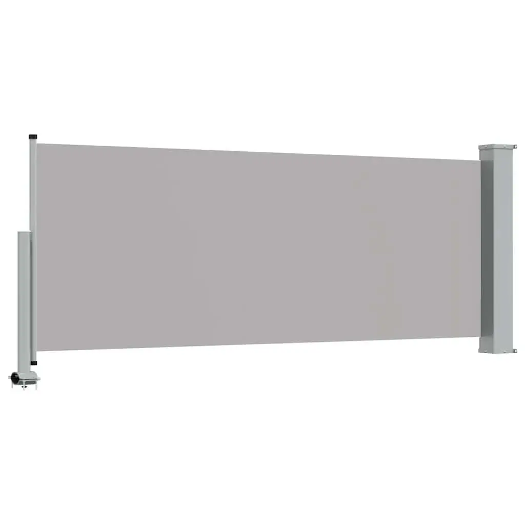 Outdoor Privacy Screen Grey Retractable Awning 300 cm x 100 cm Patio Balcony