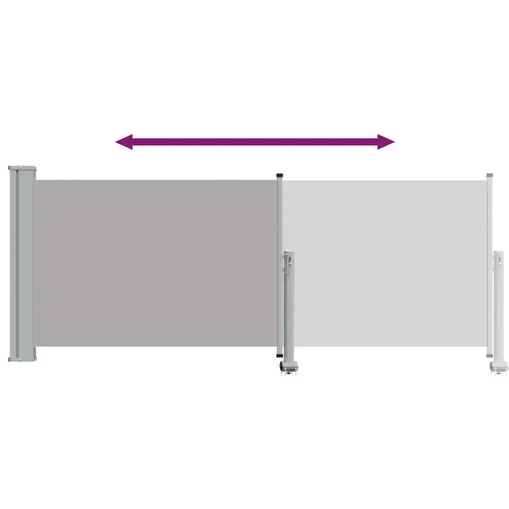 Outdoor Privacy Screen Grey Retractable Awning 300 cm x 100 cm Patio Balcony