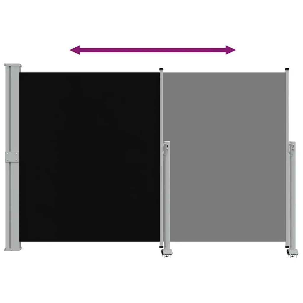 Retractable Side Awning Privacy Screen 160 x 300 cm Black