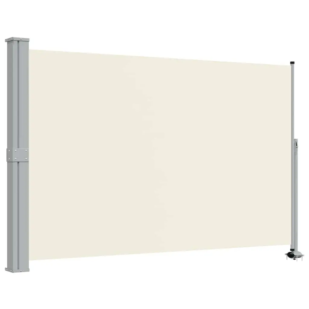 Retractable Side Awning Cream Outdoor Privacy Screen 160x300cm Patio Sunshade