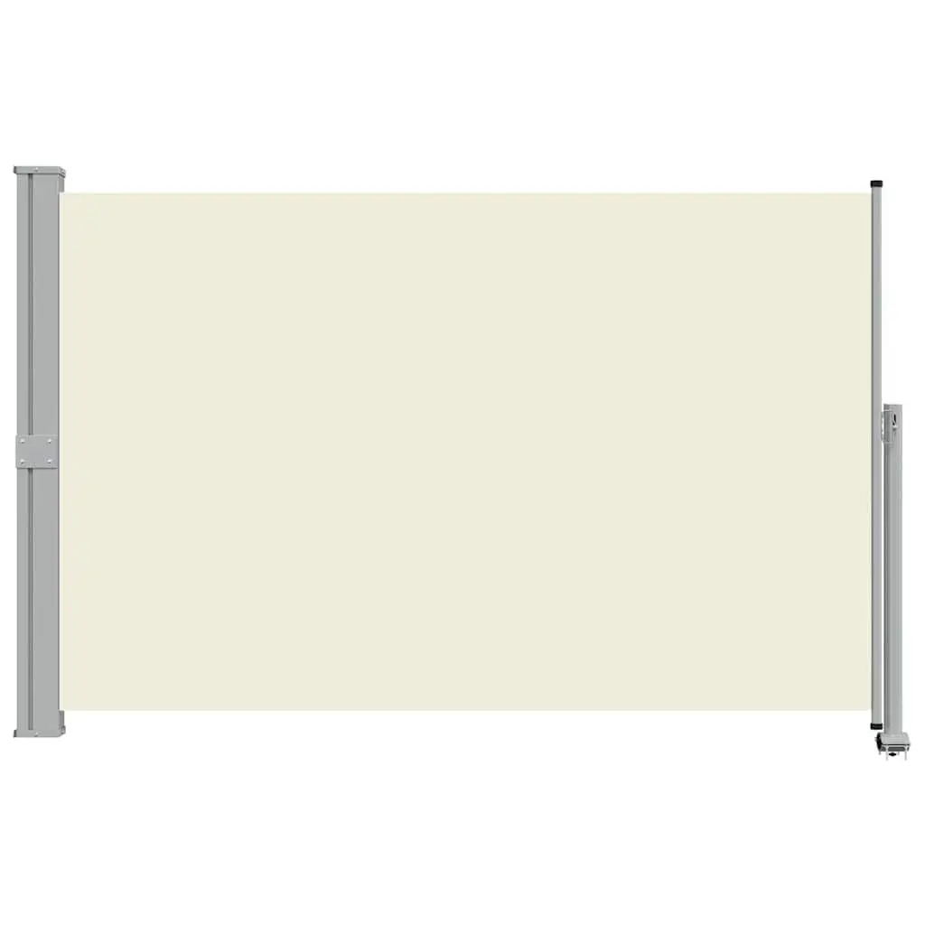 Retractable Side Awning Cream Outdoor Privacy Screen 160x300cm Patio Sunshade