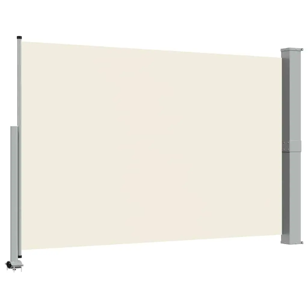 Retractable Side Awning Cream Outdoor Privacy Screen 160x300cm Patio Sunshade