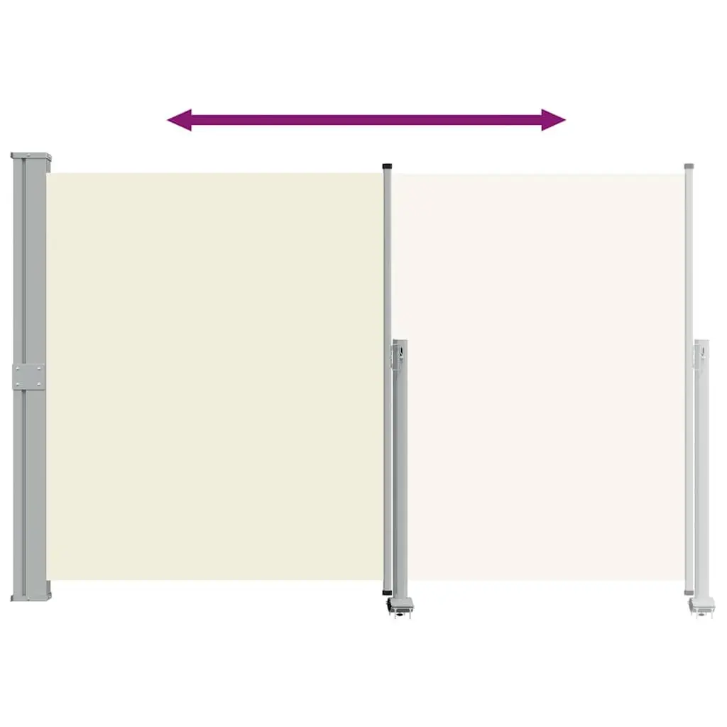 Retractable Side Awning Cream Outdoor Privacy Screen 160x300cm Patio Sunshade