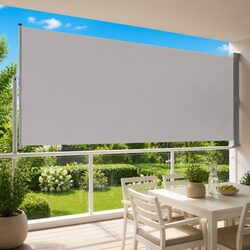 Reliable Grey Retractable Side Awning for Privacy