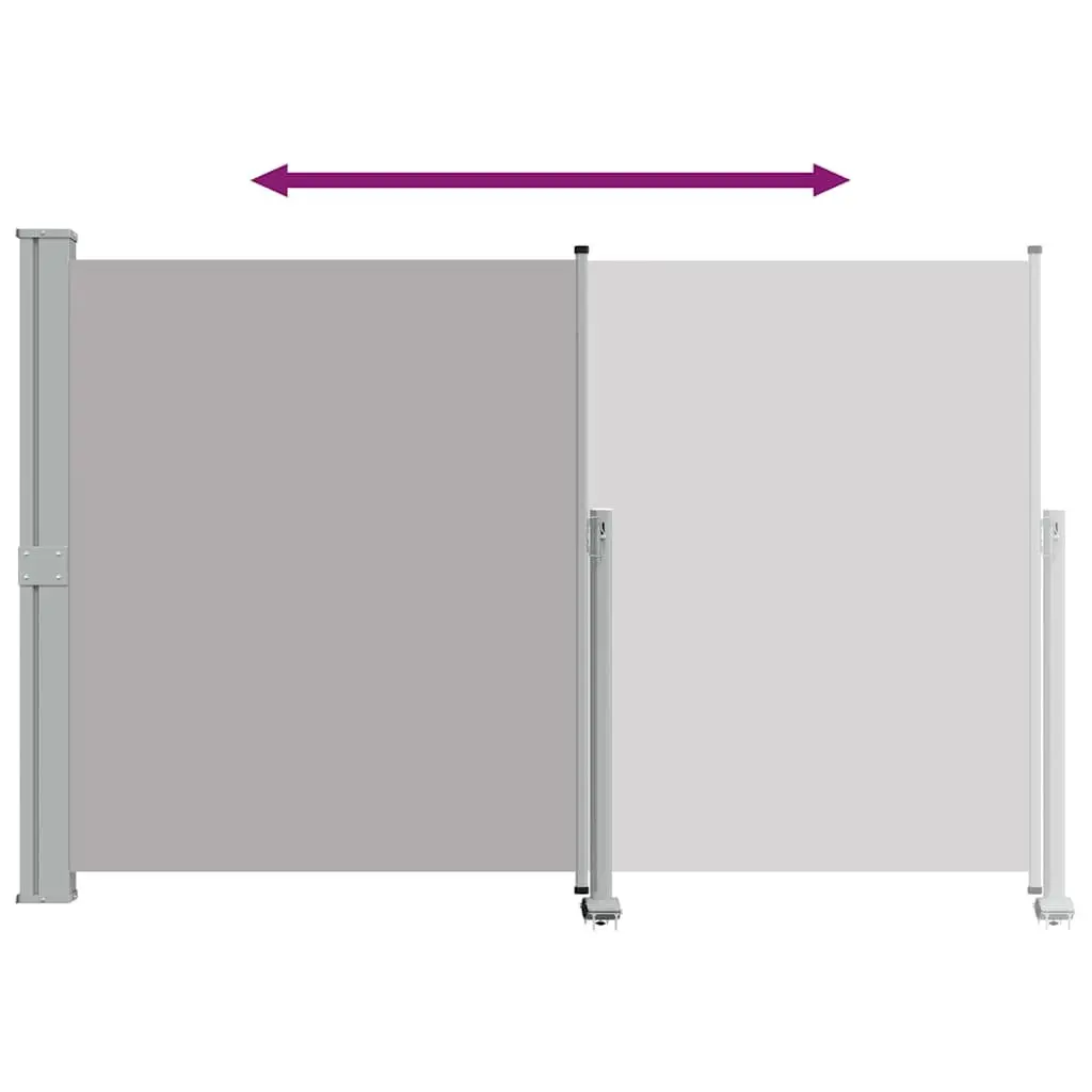 Retractable Side Awning Outdoor Privacy Screen 160 x 300 cm Grey
