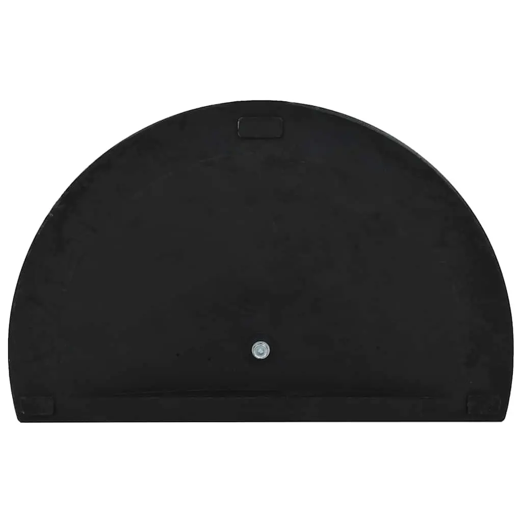 Half Round Parasol Base Outdoor Umbrella Stand Weather Resistant Polyresin Black