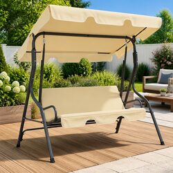 Reliable Outdoor Swing Bench in White