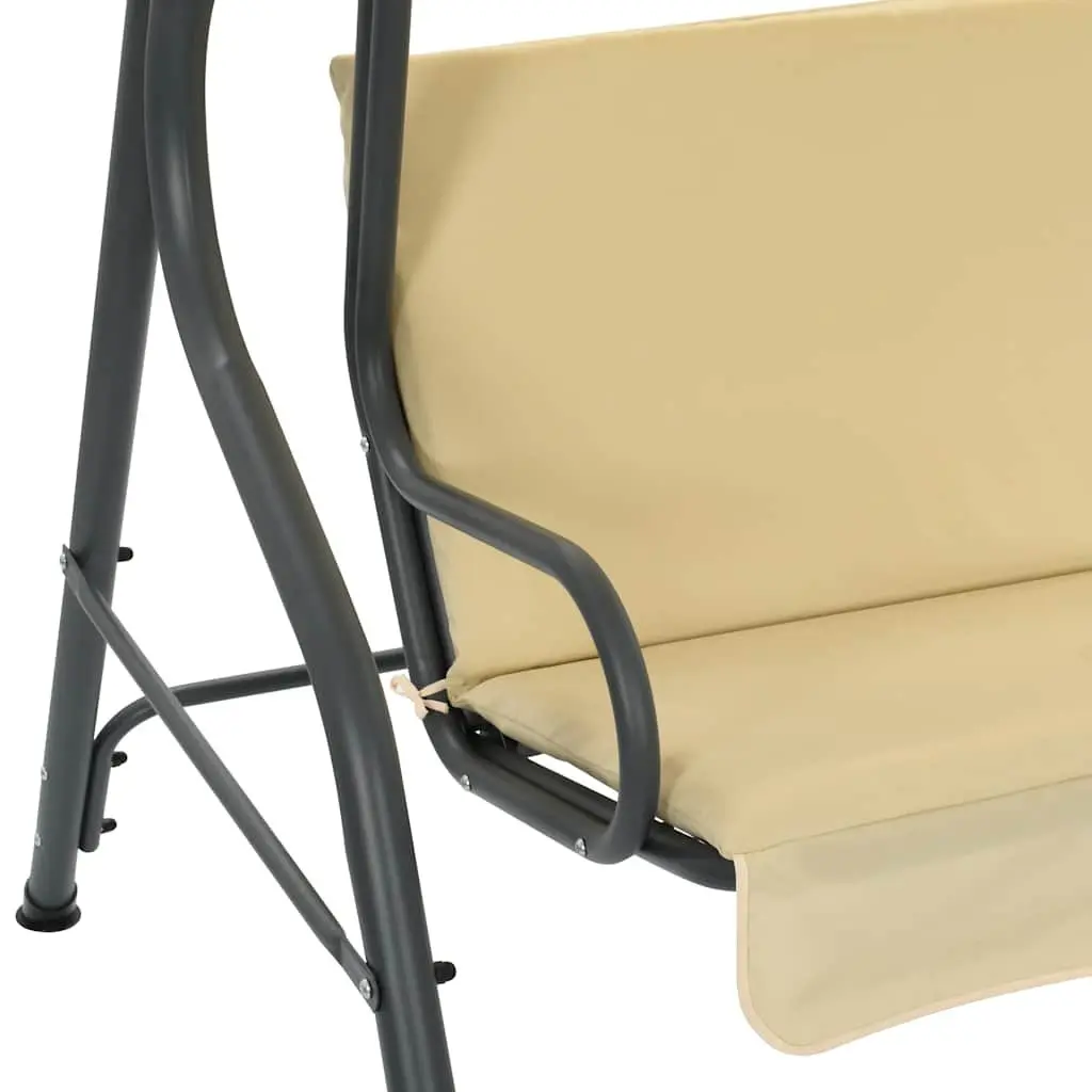 Garden Swing Bench Outdoor Patio Recliner Canopy Shade White