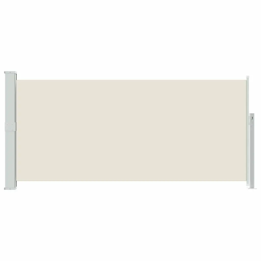 Retractable Side Awning Privacy Screen 140 x 300 cm Cream Outdoor Garden Patio Balcony