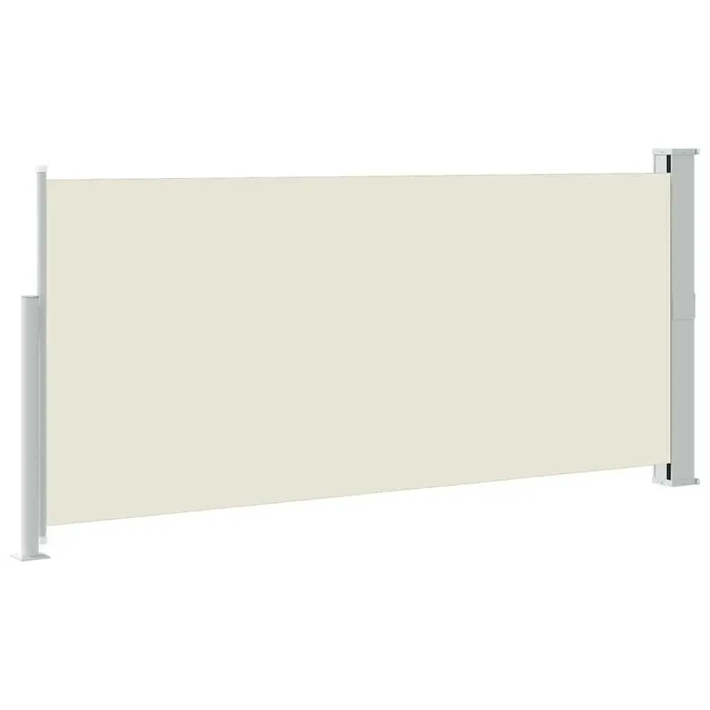 Retractable Side Awning Privacy Screen 140 x 300 cm Cream Outdoor Garden Patio Balcony