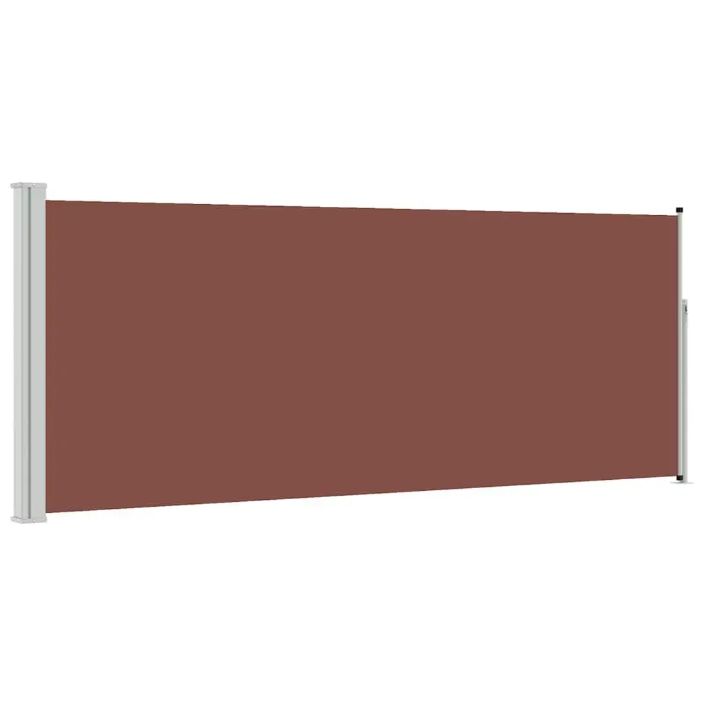 Outdoor Privacy Screen Retractable Awning Brown 117cm x 314cm Garden Patio Balcony