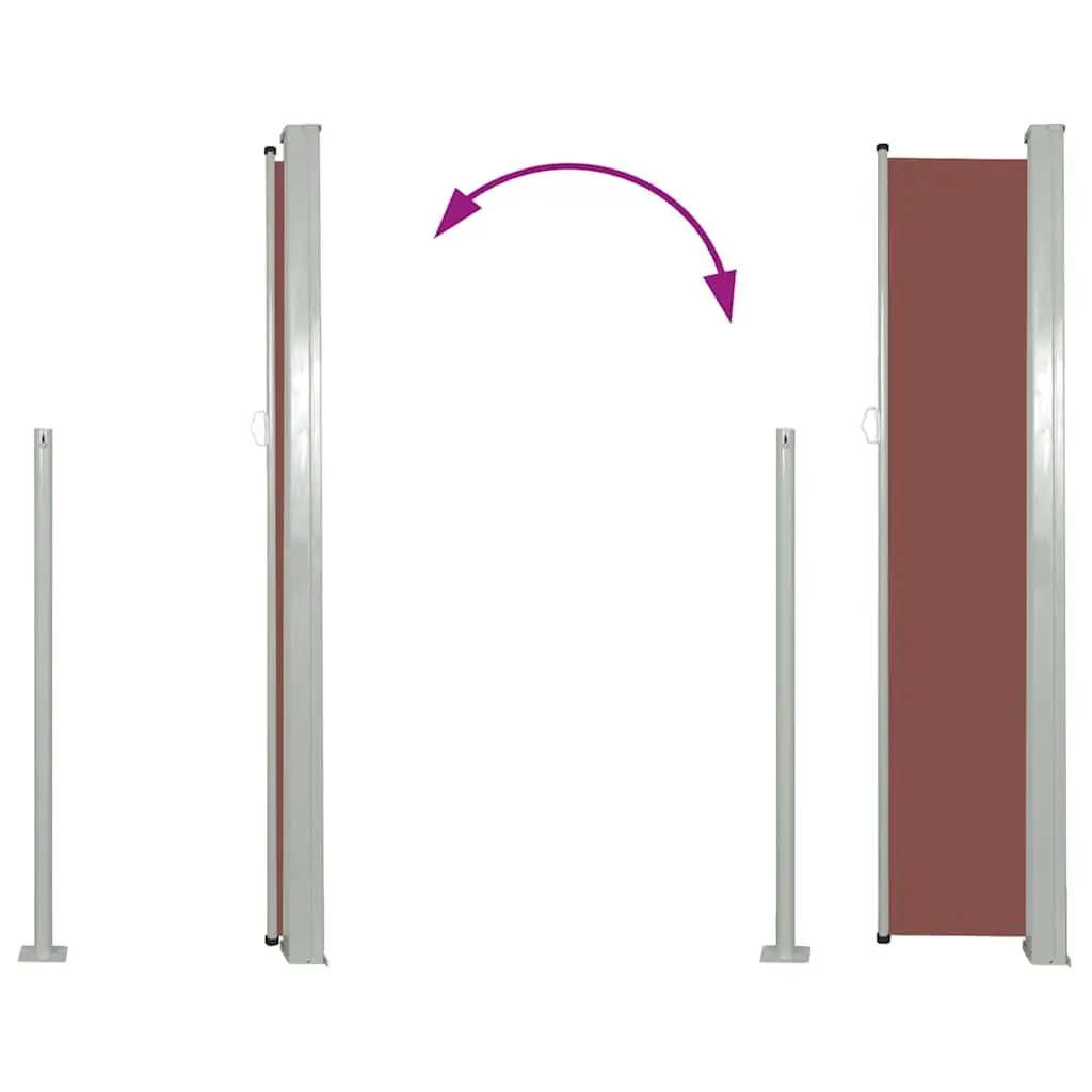 Outdoor Privacy Screen Retractable Awning Brown 117cm x 314cm Garden Patio Balcony