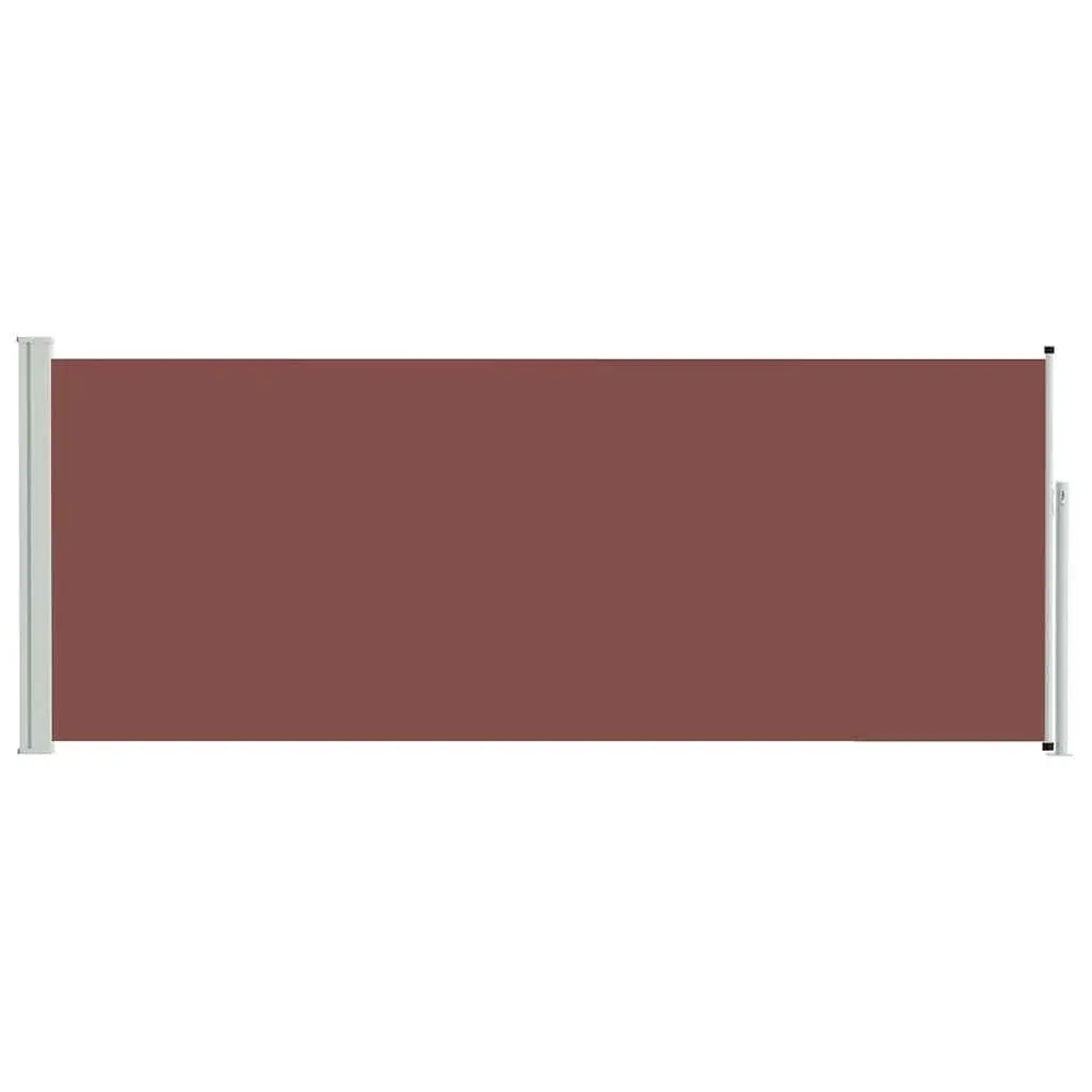 Outdoor Privacy Screen Retractable Awning Brown 117cm x 314cm Garden Patio Balcony