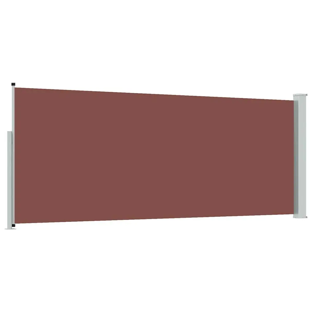 Outdoor Privacy Screen Retractable Awning Brown 117cm x 314cm Garden Patio Balcony