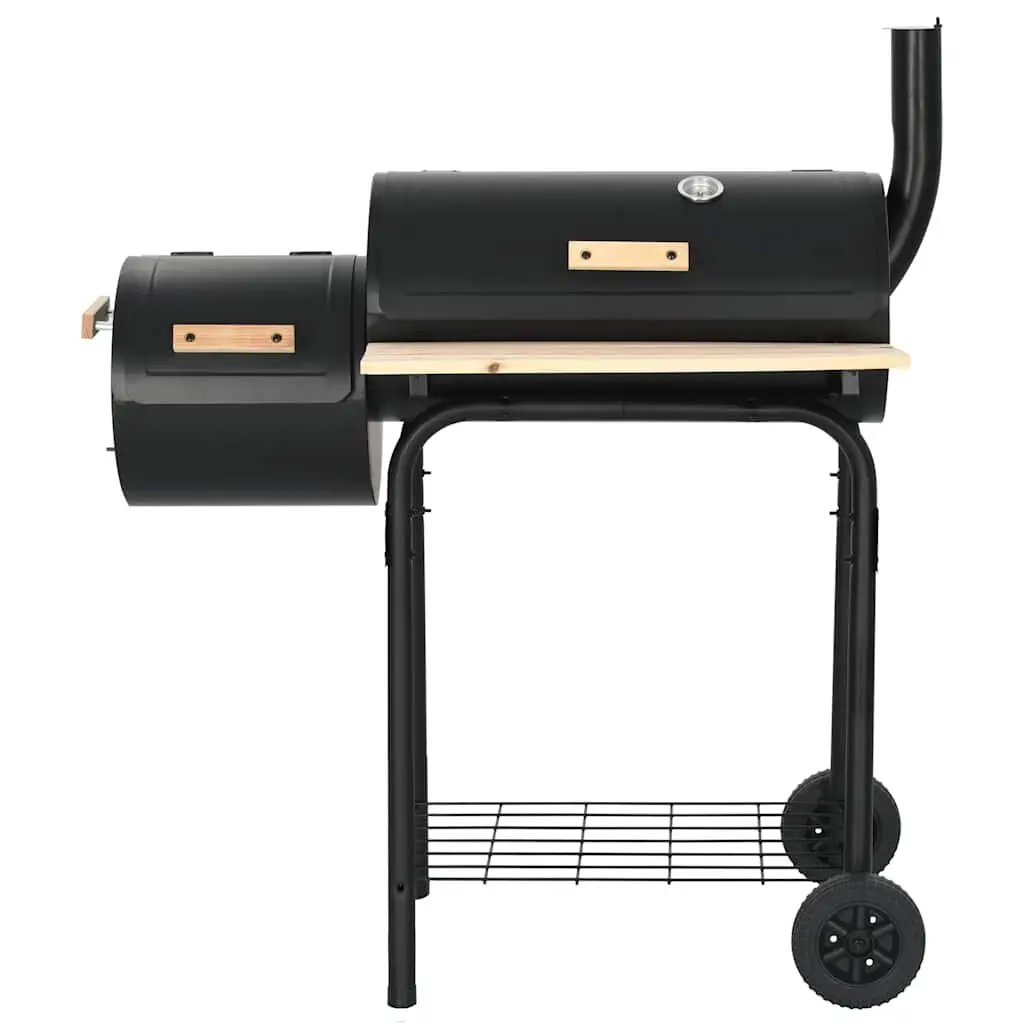 Offset Smoker Grill Cooking Chamber Firebox Outdoor Black