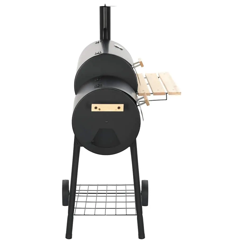 Offset Smoker Grill Cooking Chamber Firebox Outdoor Black